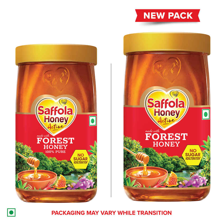 Saffola Honey Active, Made with Forest Honey, Pure Honey, No sugar adulteration