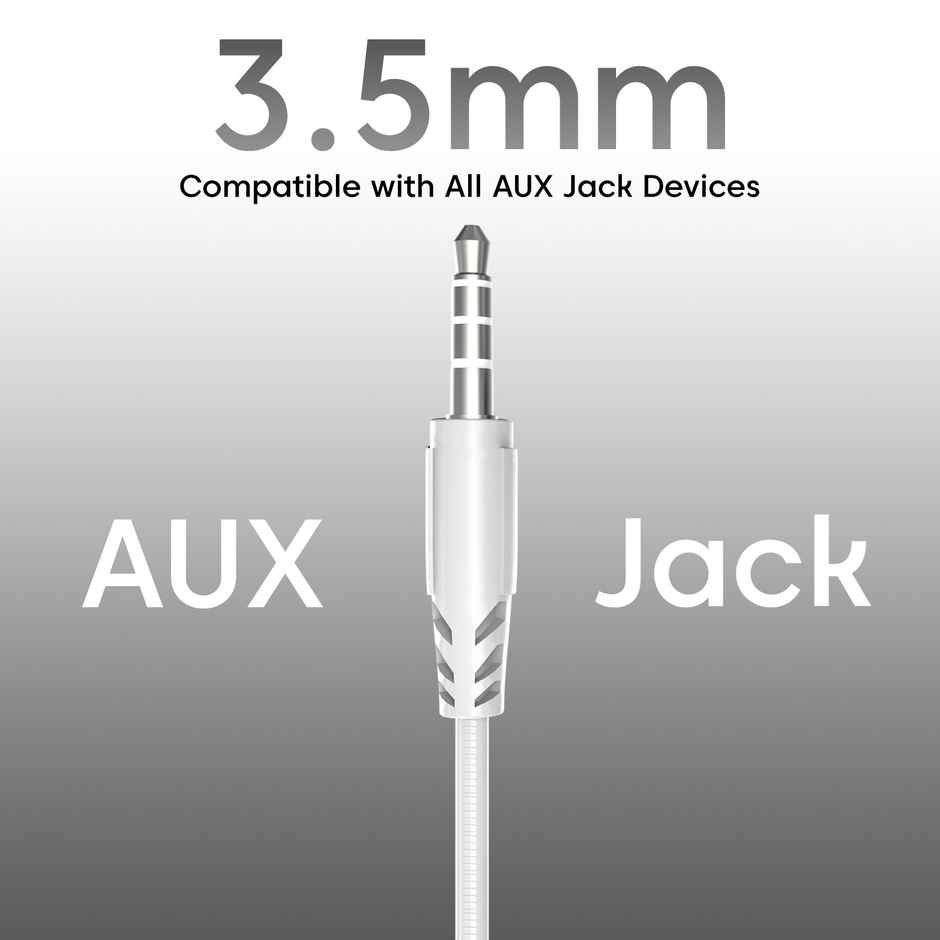 Sounce Wired Earphones | Clear Sound, Comfortable Fit, 3.5mm Jack, Tangle-Free Cable | White