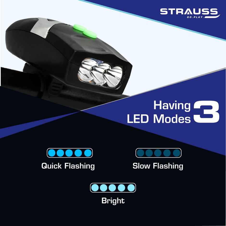 Strauss Bicycle Led Headlight With Horn | Black