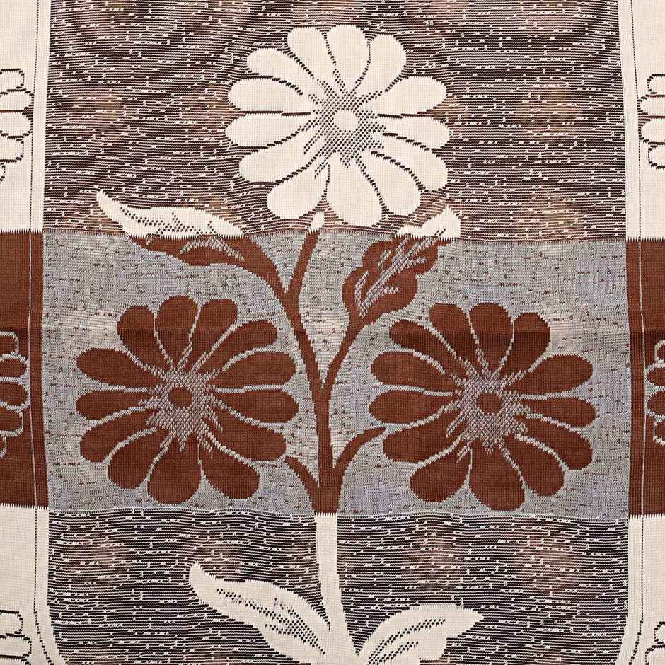 Kuber Industries Pack of 2 Premium Cotton Flower Design Cotton 3 Seater Sofa Cover Set | Brown
