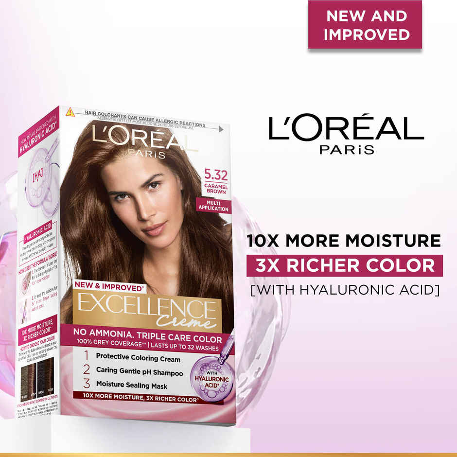 L'Oreal Paris Excellence Creme Hair Color, 5.32 Caramel Brown