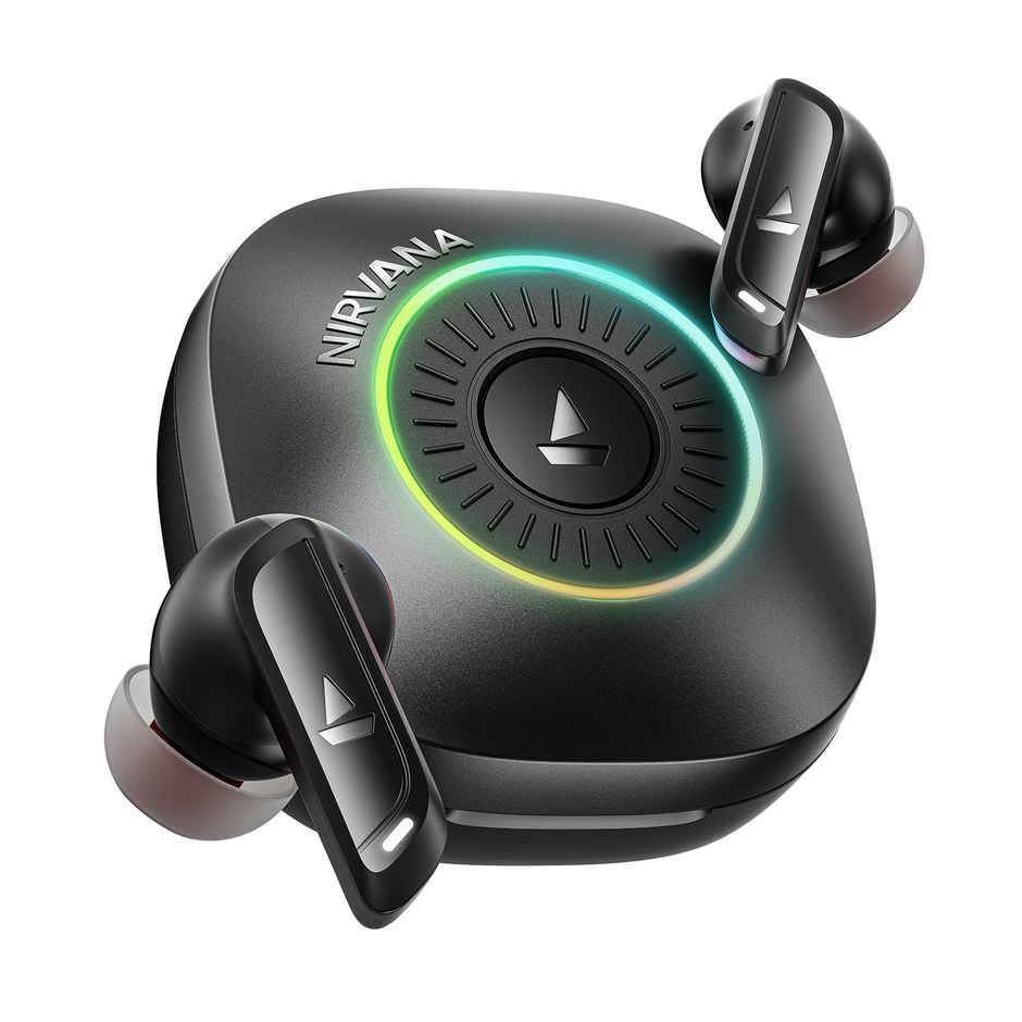 boAt Nirvana Crown TWS Earbuds, SONIC ARC, 50dB Hybrid ANC, 6 Mic ENx, BT v6.0 | Gunmetal Grey