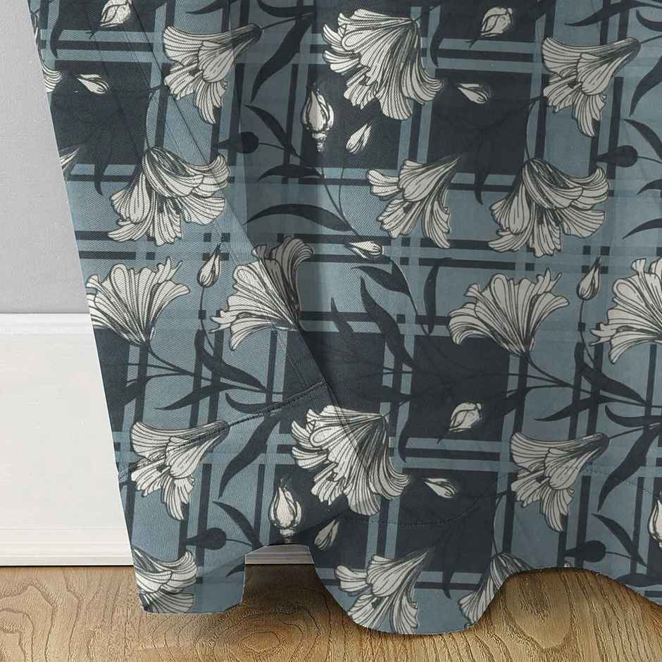 BAY6 Microfiber Cotton Door Curtains | Set of 2 | 8x4 ft | Black
