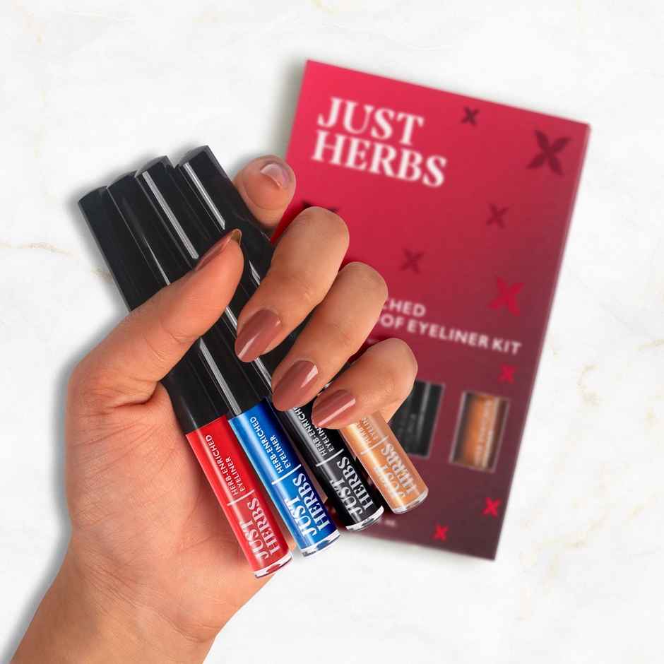 Just Herbs Bold & Brights Eyeliner Set - Multicolored Shades | Waterproof & Smudge proof