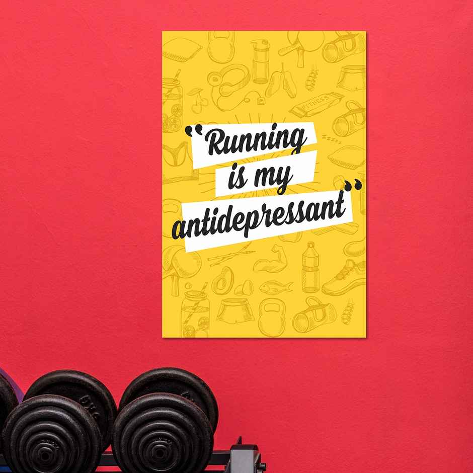 Paper Plane Design Motivational Gym Workout Posters For Wall | Size 12 x 18 Inch | D8