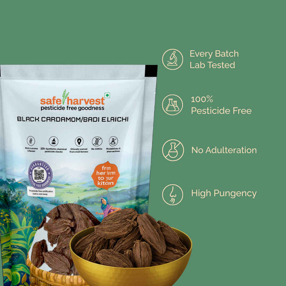 Safe Harvest Pesticide-Free Black Cardamom | Badi Elaichi