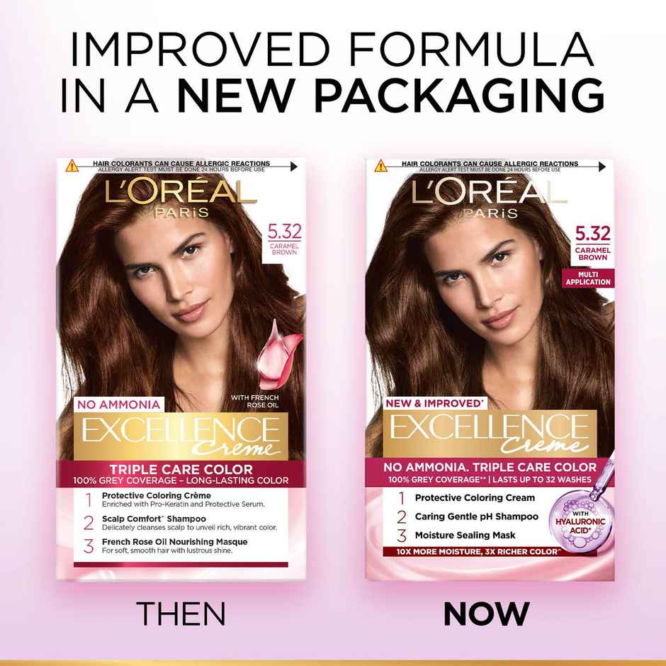 L'Oreal Paris Excellence Creme Hair Color, 5.32 Caramel Brown