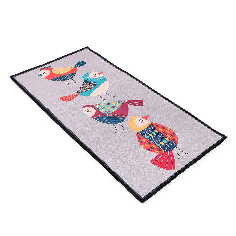 Status Ice Velvet Floor Runner | Birds | 2 ft x 4 ft