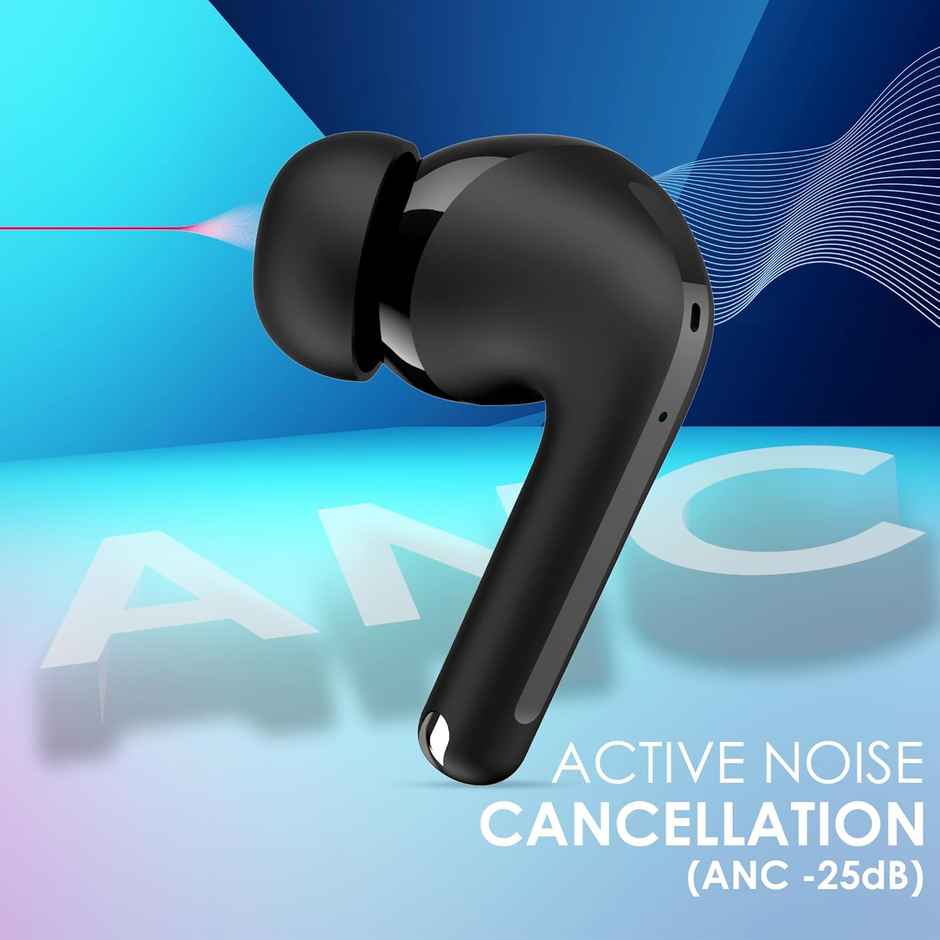 itel T31 TWS Earbuds - 30H Playtime, -25Db ANC, Quad Mic ENC, IPX5, 10Mm Bass, Black