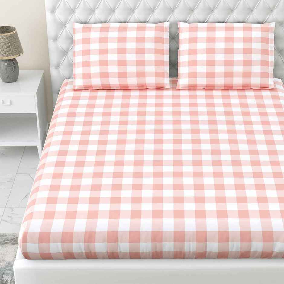 Haus & Kinder 100% Cotton King Fitted Bedsheet - Cottage Core Blush