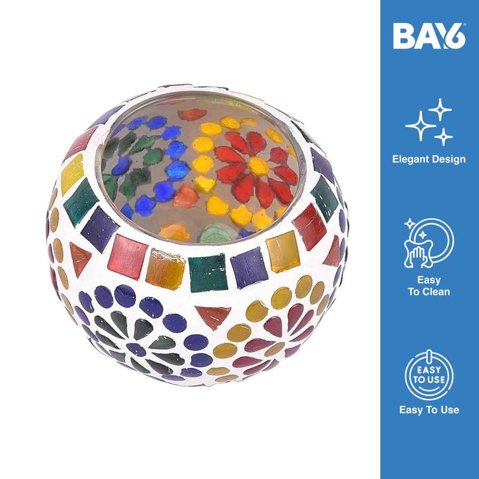 BAY6 Glass Mosaik Votive Set - 4 Inch | 2pc