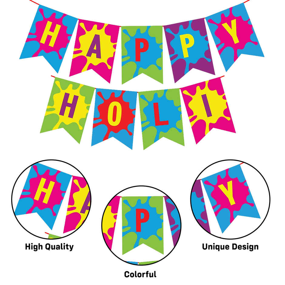 Colorful Holi Props Items Special Multicolor Holi Decoration Set | Party Propz