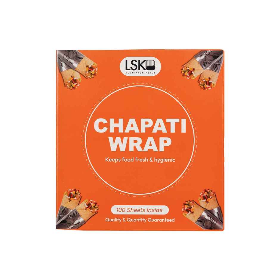 CHAPATI WRAP Pre-Cut Aluminium Foil 100 Sheets