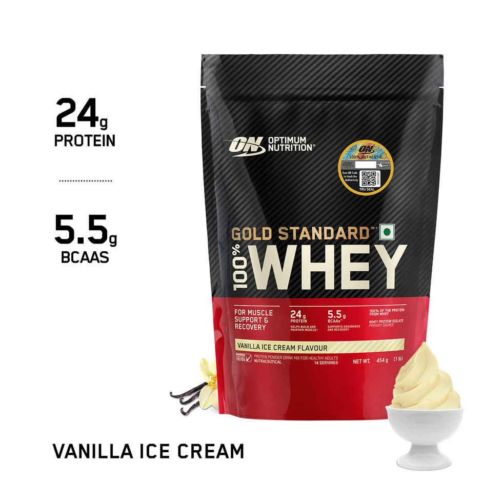 Optimum Nutrition (ON) Pure Whey Gold Standard Powder Vanilla Ice Cream1 lb