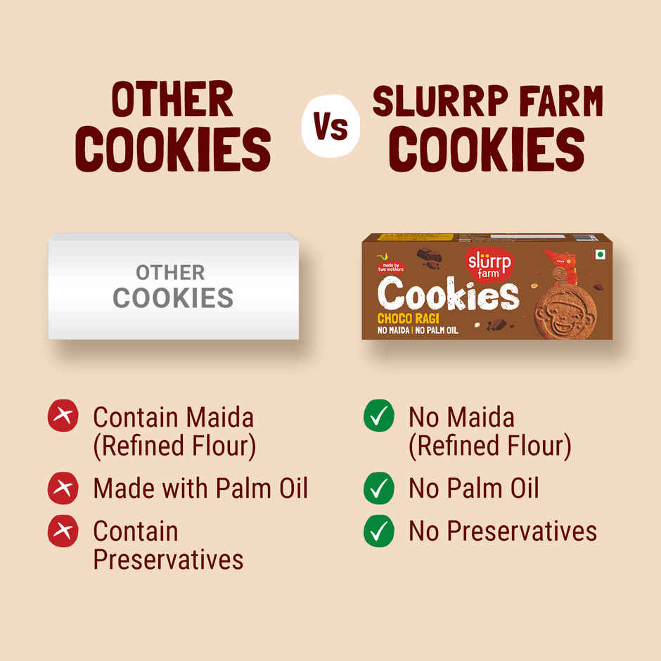 Slurrp Farm Banana Oat and Choco Ragi Cookies | Healthy Cookies Made With Multigrains