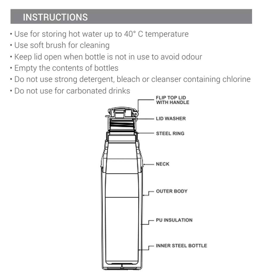 MiLiteron Kool Steelight 600 Kids Plastic Insulated Water Bottle With Straw | 520 ml | Pearl Blue