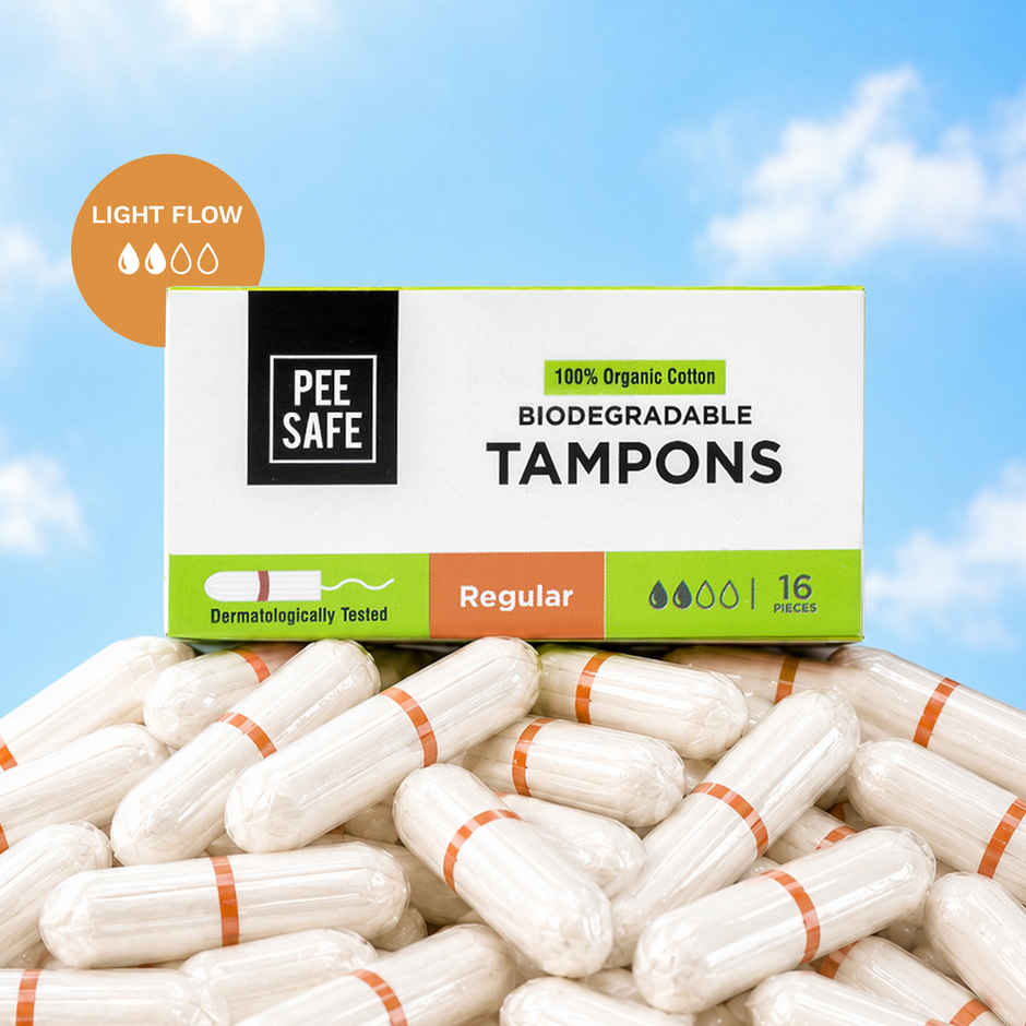 Pee Safe Regular Tampons for Light Flow | High-Absorbant & Leak-Proof Protection