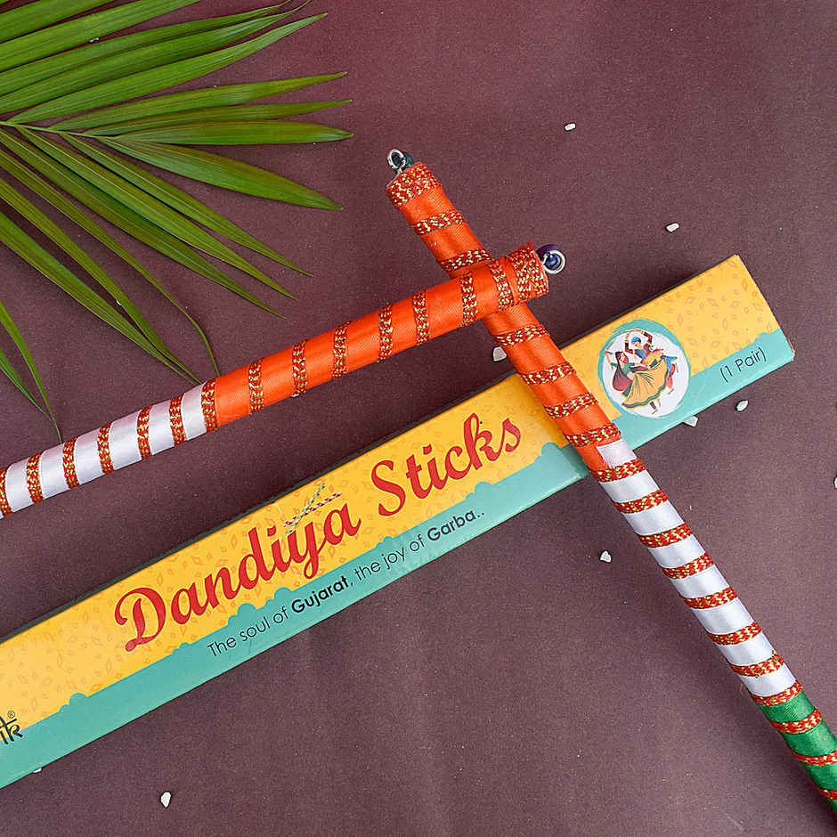 Dandiya Sticks | Multicolour | One Pair | Satvik