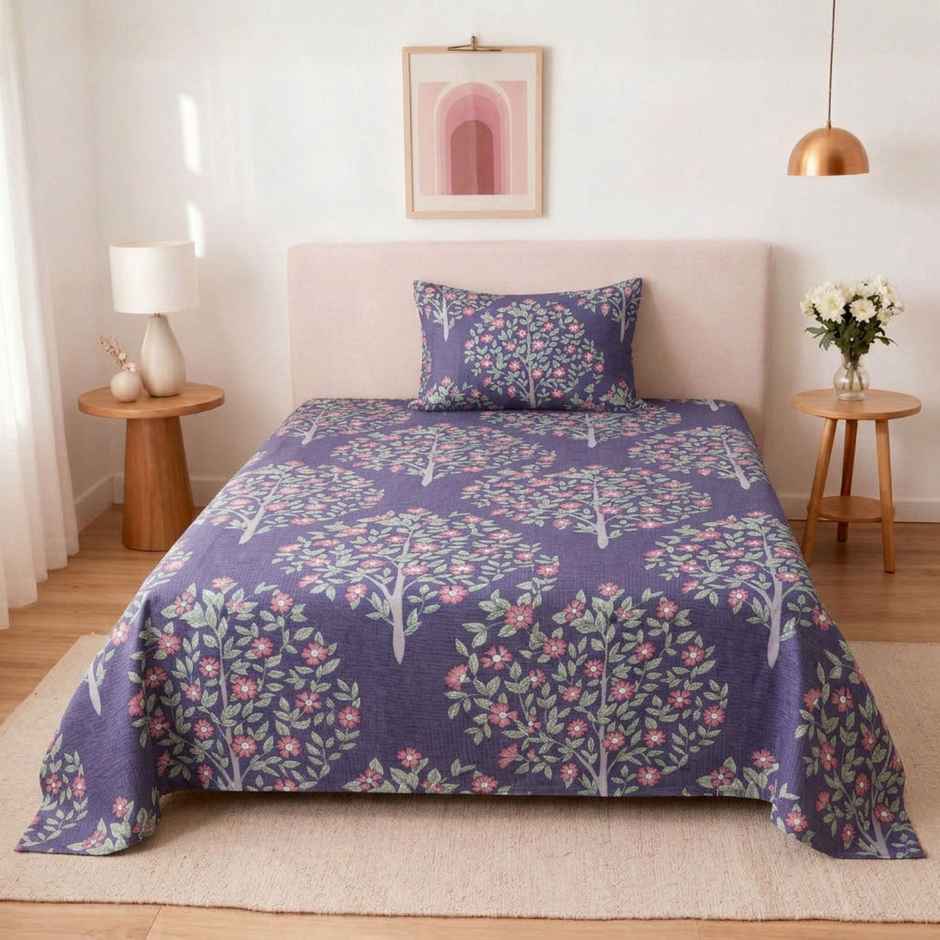 Status Crown Superfine Microfiber Single Bedsheet | Royal Grid | 150 x 220 cm