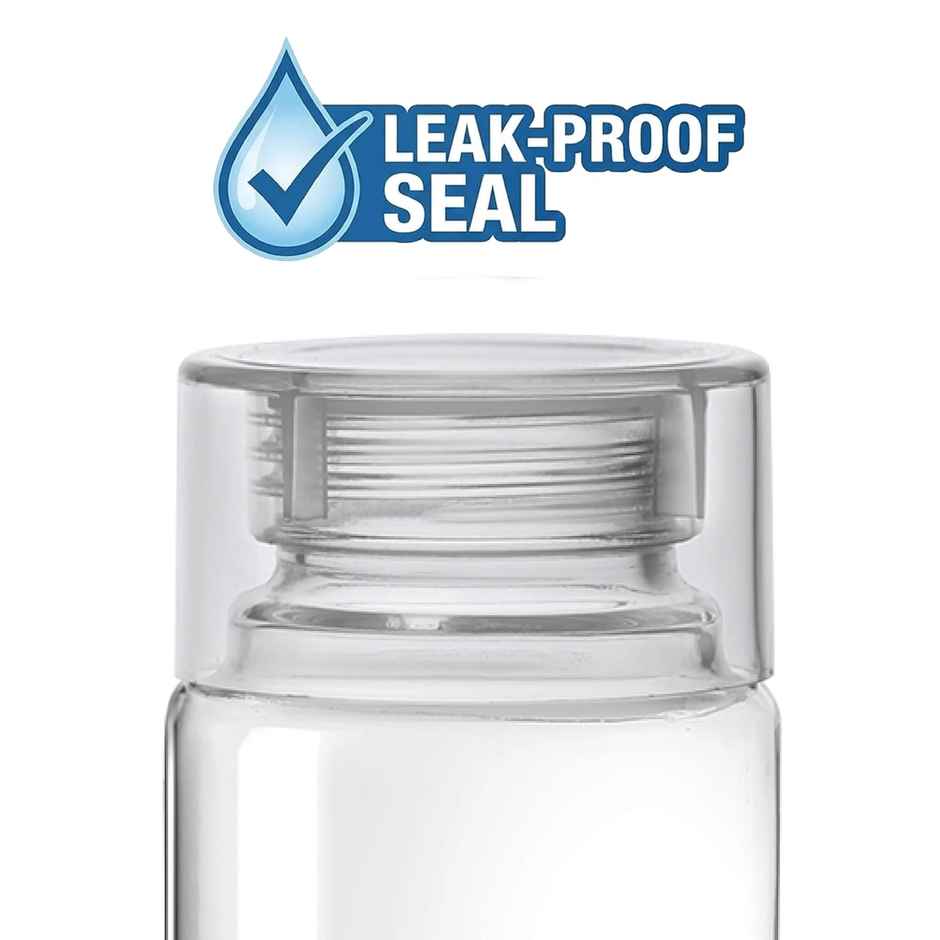 Cello Glass H2O Fridge Water Bottle with Plastic Cap | Clear