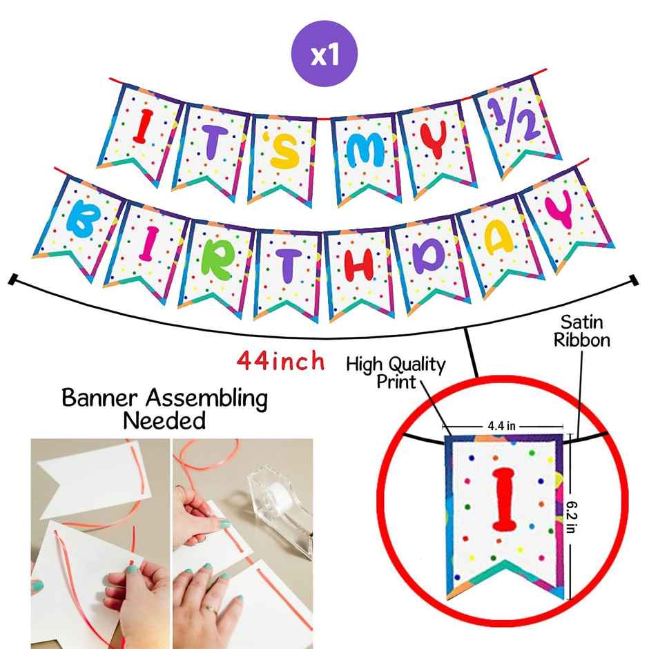 Half Birthday Banner | Its My Half Birthday Banner | Party Propz