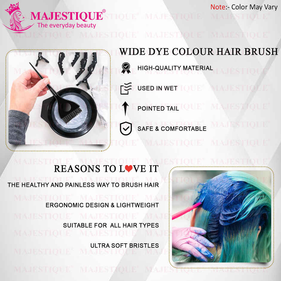 Majestique Professional Wide Hair Dye Brush - Coloring Applicator for Men & Women | Color May Vary