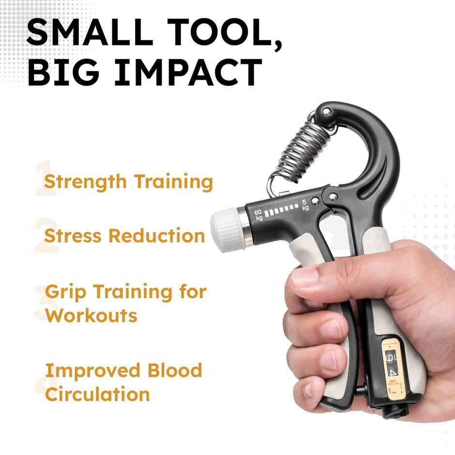 Slovic upto 60kg Adjustable Hand Grip Strengthener for Forearm & Wrist Strengthening with Counter