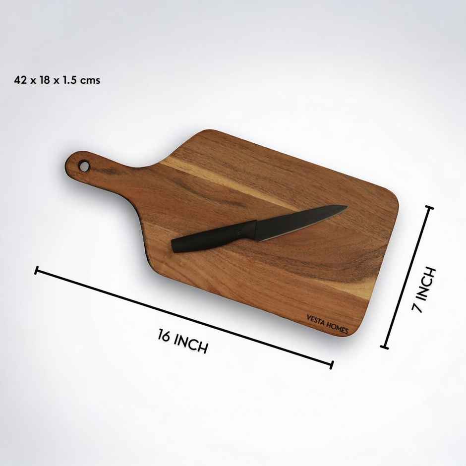 Vesta Homes Acacia Wood Chopping Board/Cutting/Serving Board, Platter | 42 X 18 X 1.5 Cm