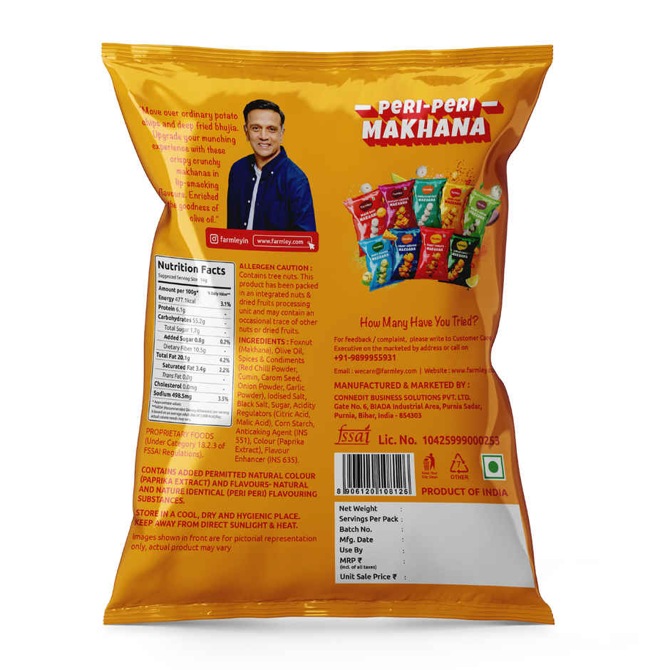 Farmley Peri Peri Makhana Roasted In Olive Oil Healthy Snacks Combbo