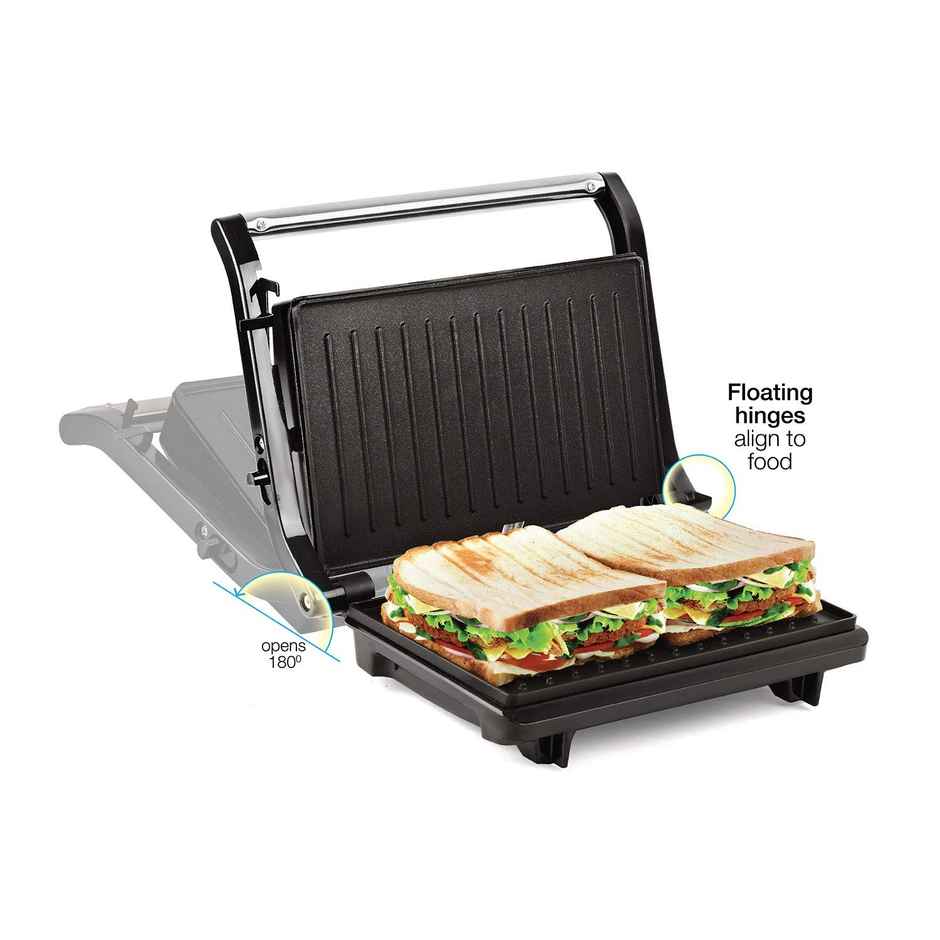 Cello Super Club 200+ (Sc-200+) 750-Watt Non-Stick Sandwich Maker | Grill Plate | Black & Silver