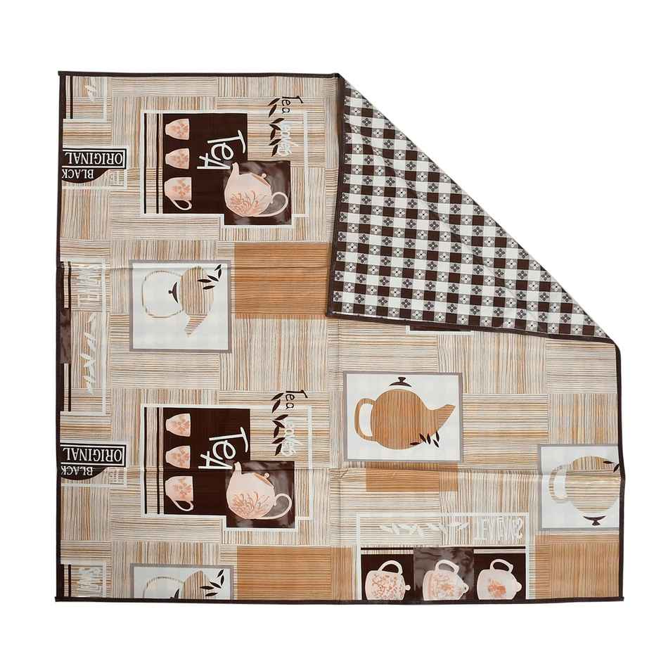Kuber Industries PVC 36"x36" Bed Server Food Mat | Bedsheet Protection | Light Brown