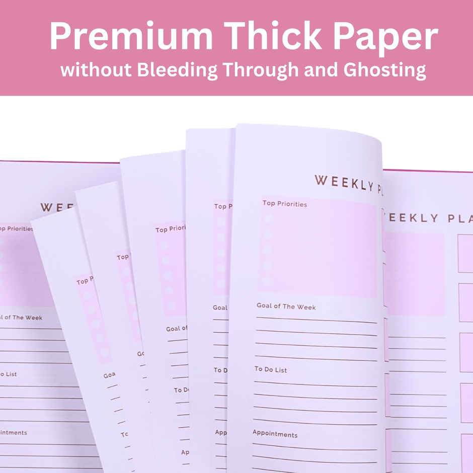 DRAWGUUD Weekly Planner Notebook, Undated | 52 weeks for Daily life, Work, Students