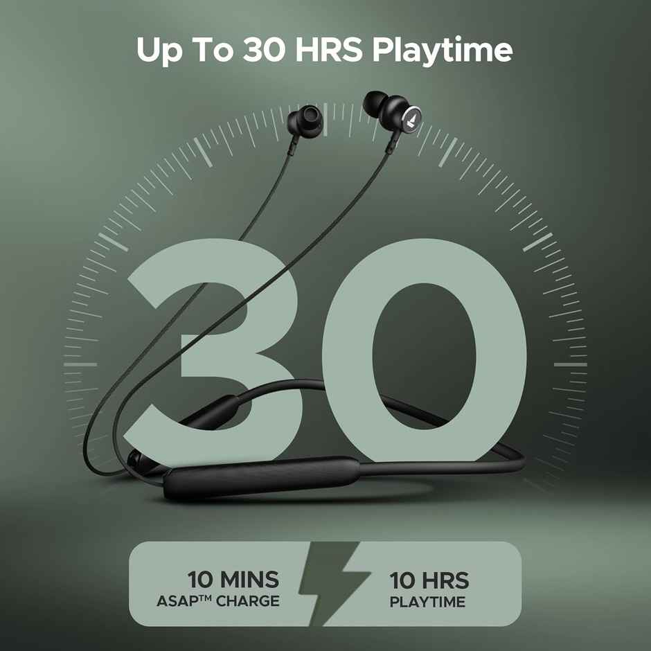 boAt Rockerz 195v2 Pro BT Neckband w/ 30H Playtime, ENx Technology & ASAP Charge (Active Black)