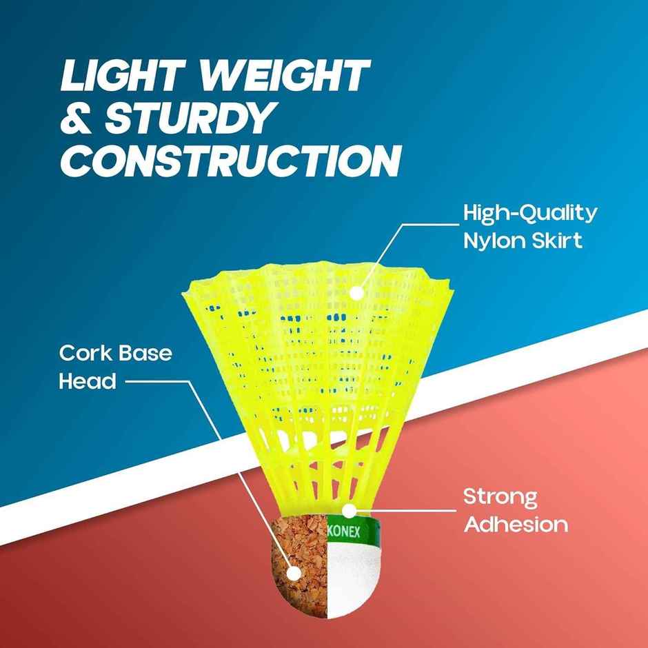 Konex Shuttle Cock 450 ( 6 Pc ) Yellow