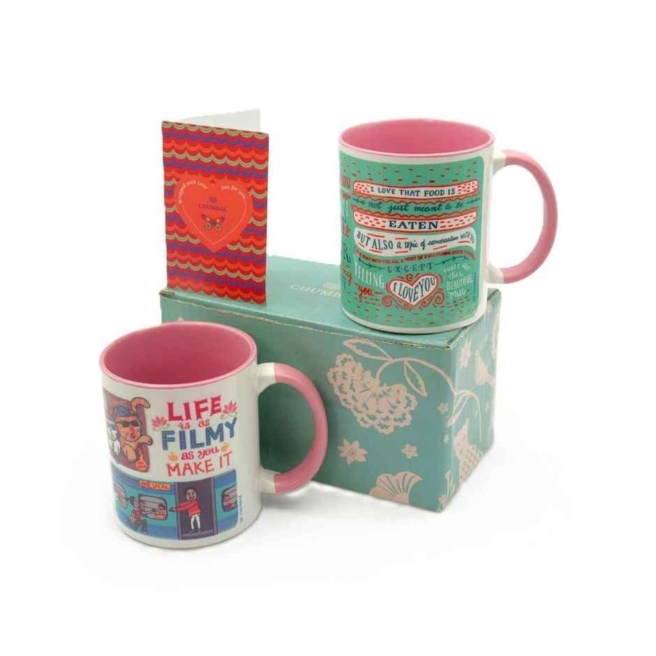 Chumbak Brew Joy Mugs Set of 2 - Perfect Mother's Day Gift with Gift Box