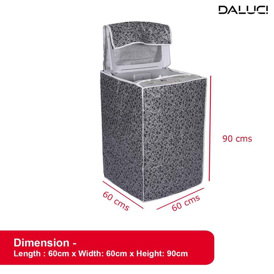 Daluci Top Load Washing Machine Cover for IFB - 6.5-7.5 kg | Black and Grey | 60 x 60 x 90 cm