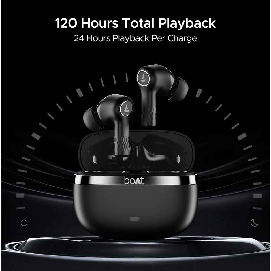 boAt Nirvana Ion TWS Earbuds w/ 120 HRS Playback & Crystal Bionic Sound (Charcoal Black)