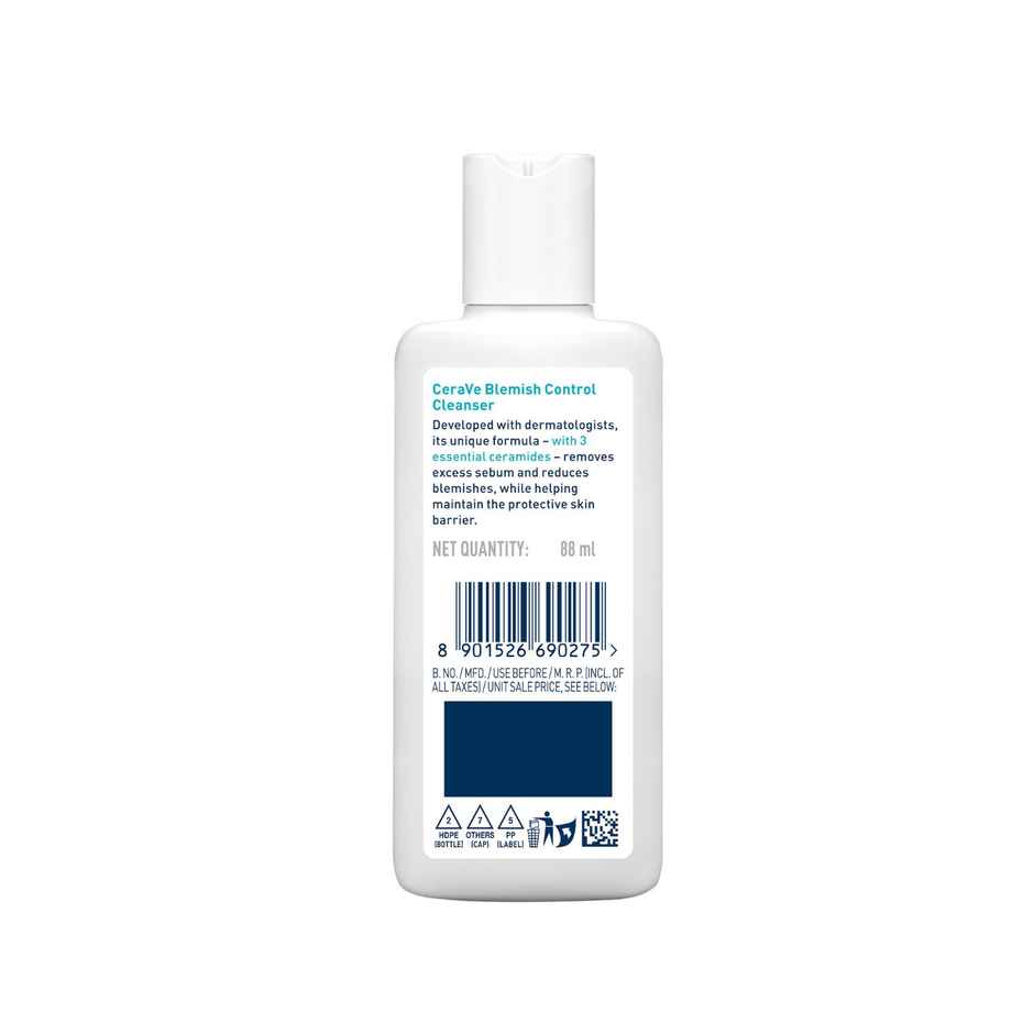 CeraVe Blemish Control Cleanser Face Wash With 2% Salicylic Acid & Niacinamide For Acne-Prone Skin
