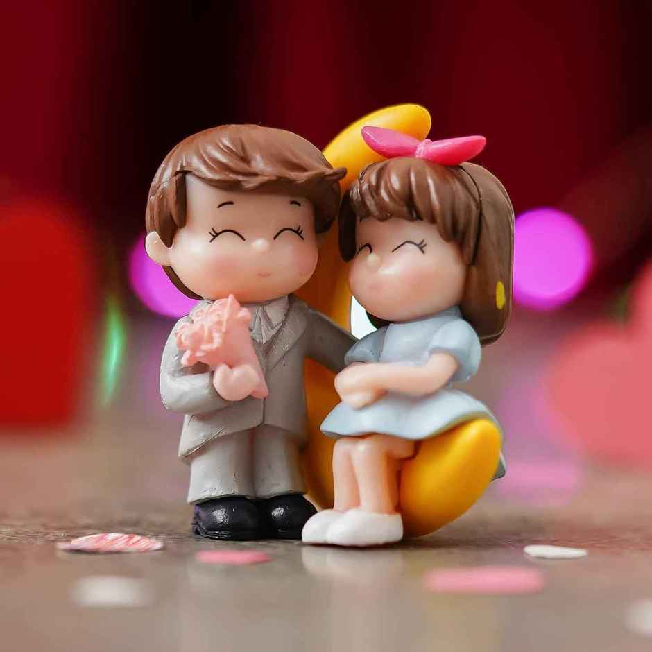 ecraftindia Romantic Moon Couple Showpiece