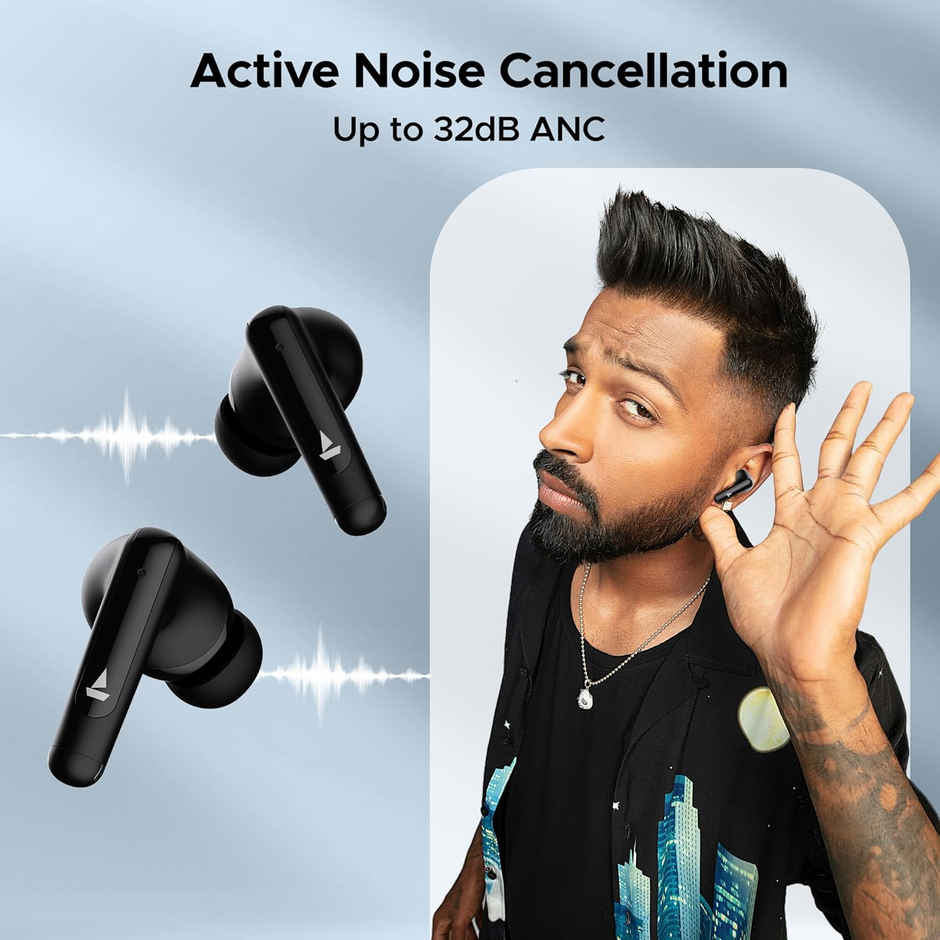 boAt Airdopes Unity ANC TWS Earbuds w/ 50H Playtime, ANC Upto 32 dB & Dual Mics with ENx Tech (Black)