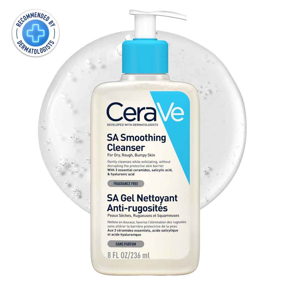 CeraVe Smoothing Cleanser | Dry, Rough & Bumpy Skin | Face Wash With Salicylic Acid & Ceramides