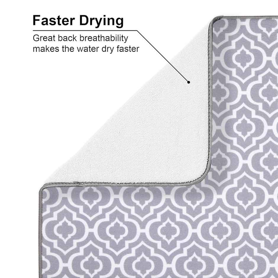 Cutting EDGE Microfiber Dish Drying Mat | Non-Slip, Water Absorbent for Kitchen Utensils | Grey