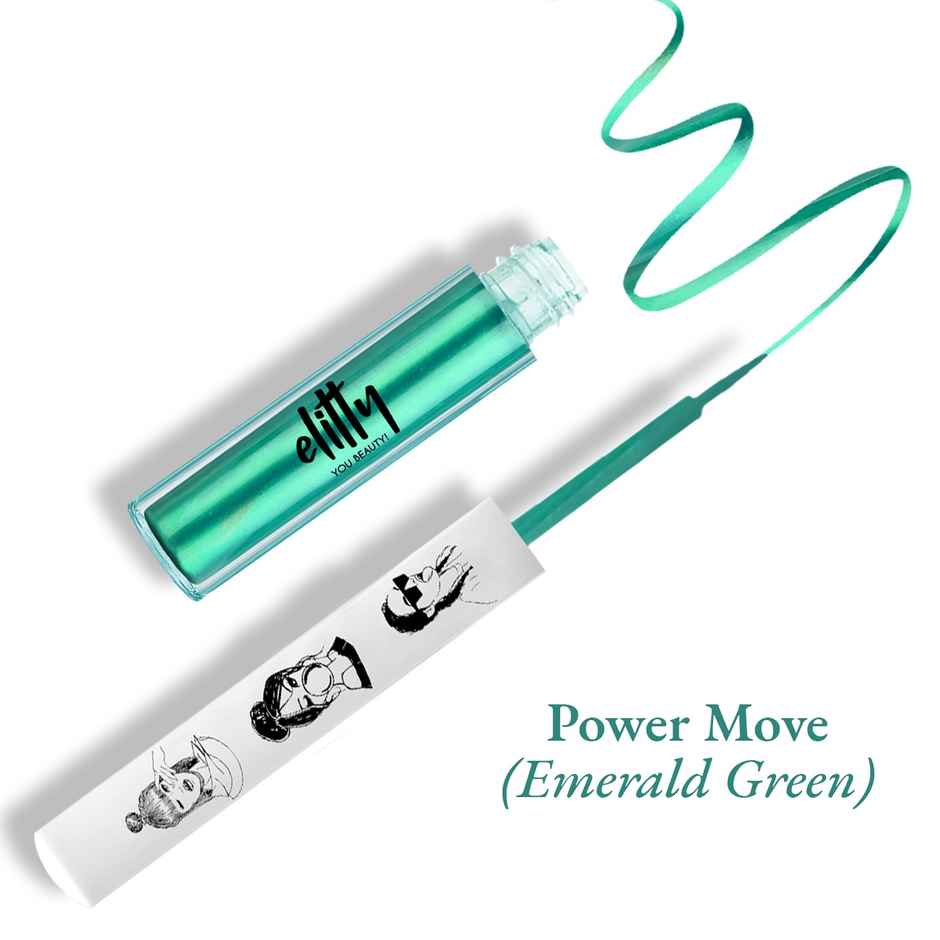 Elitty Waterproof Liquid Eyeliner - Emerald Green | Power Move