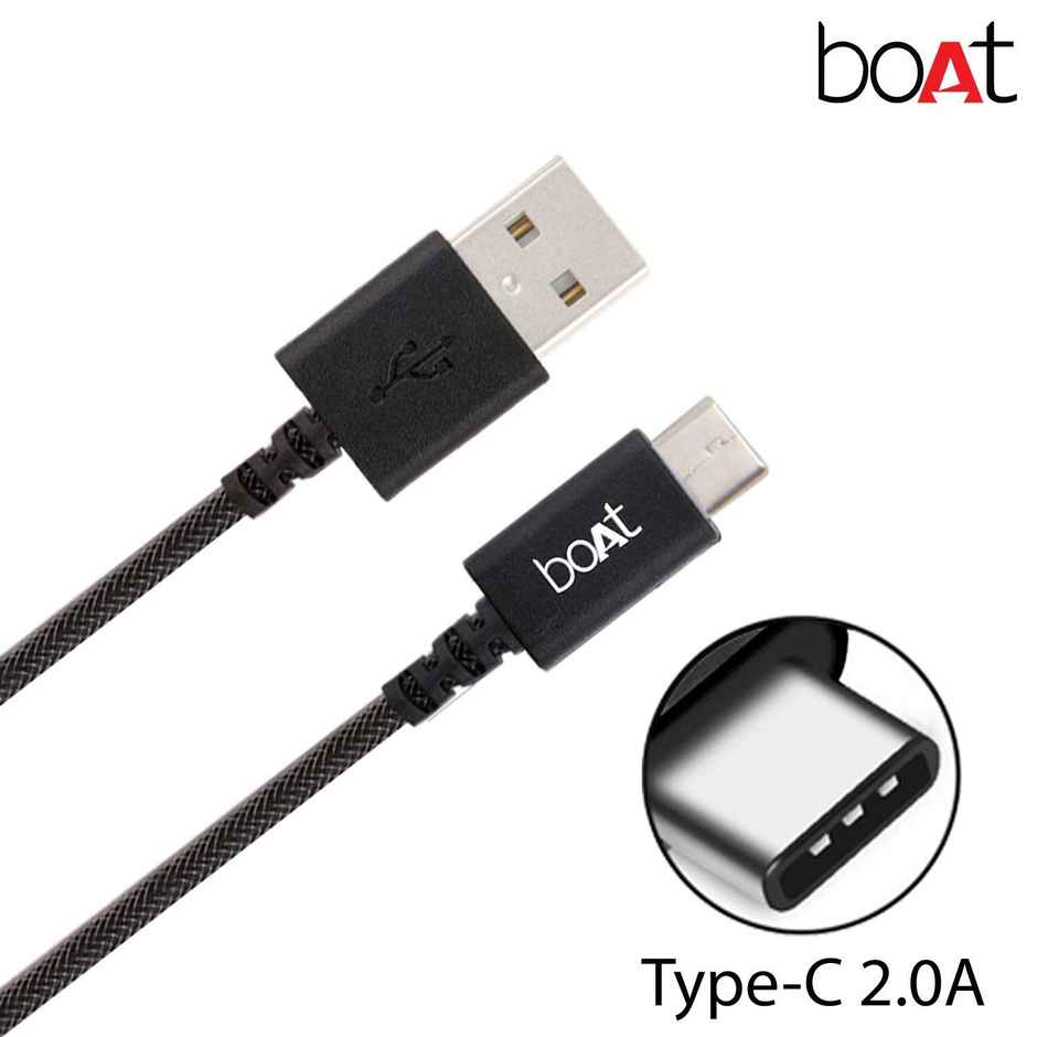 boAt Type-C A400 | Type-C to USB A| 2.4A Fast Charging & 480mbps Data Sync | 1m Length (Grey)