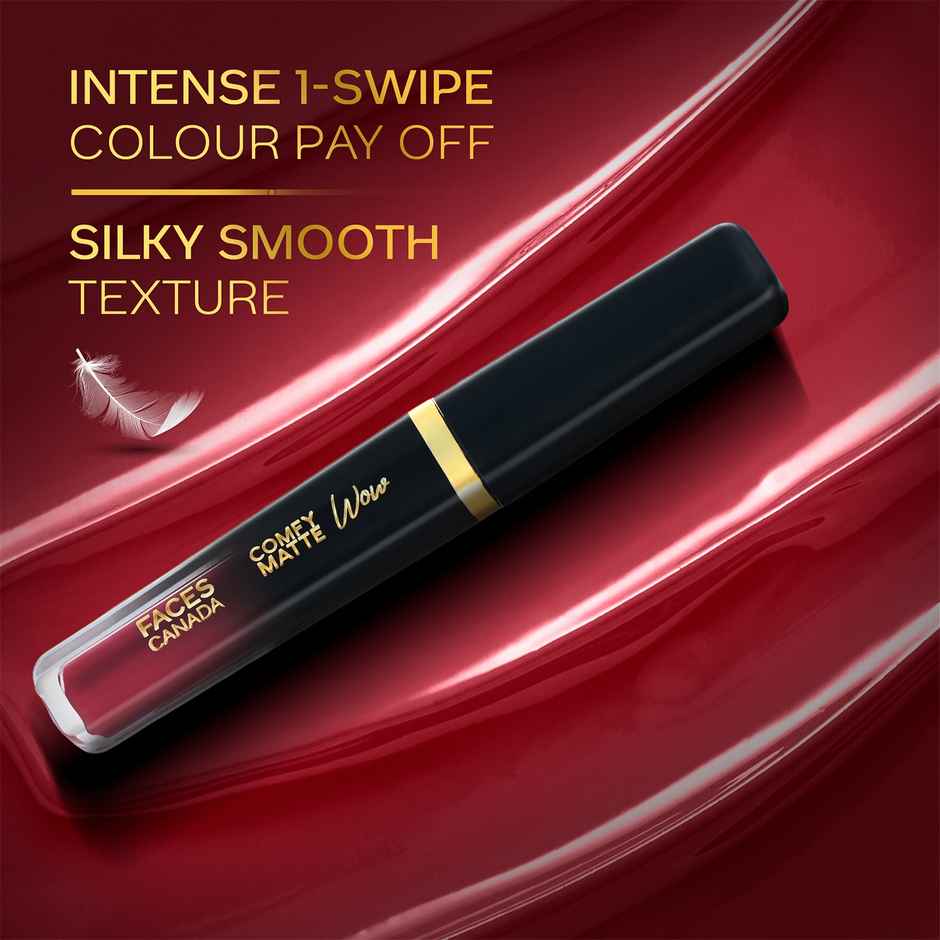 Faces Canada Comfy Matte Wow Liquid Lipstick | Maroon Maven 05 | One Swipe Application