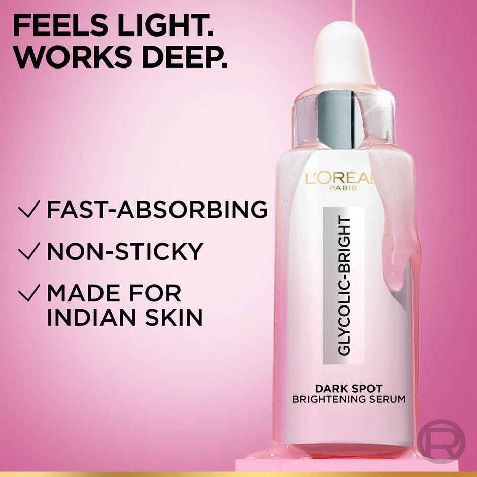 L'Oreal Paris Glycolic Bright 8% Melasyl + Niacinamide Face Serum for Brightening Dark Spots