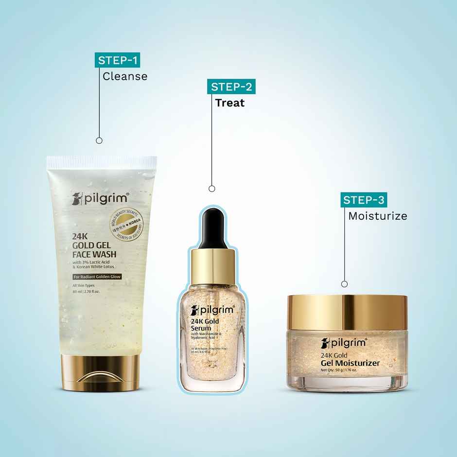 Pilgrim 24K Gold Face Serum With Niacinamide & Hyaluronic Acid For All Skin Types Unisex