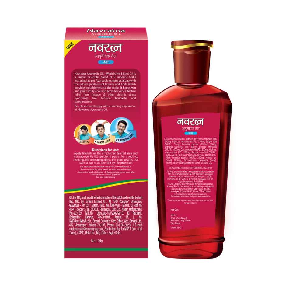 Navratna Cool Ayurvedic Hair Oil, 100 ml