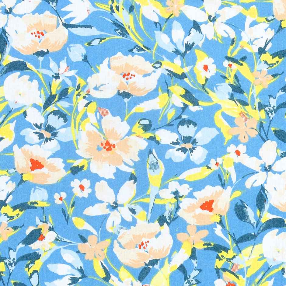 Haus & Kinder 100% Cotton Single Flat 186 TC Bedsheet, Everbelle | Blue