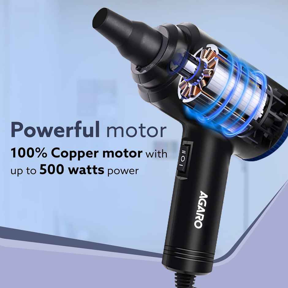 AGARO Compressed AD1719 Air Duster, Air Blower, 48000 RPM, Variable Speed, Copper Motor, Black